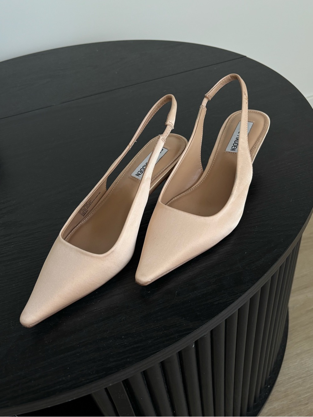 Steve Madden Satin Pointed Slingback Pumps - Blush Nude
